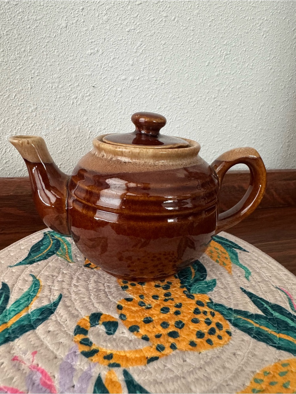 VTG Northland Stoneware Japan Brown Glazed Ceramic Teapot - Classic Home Art
